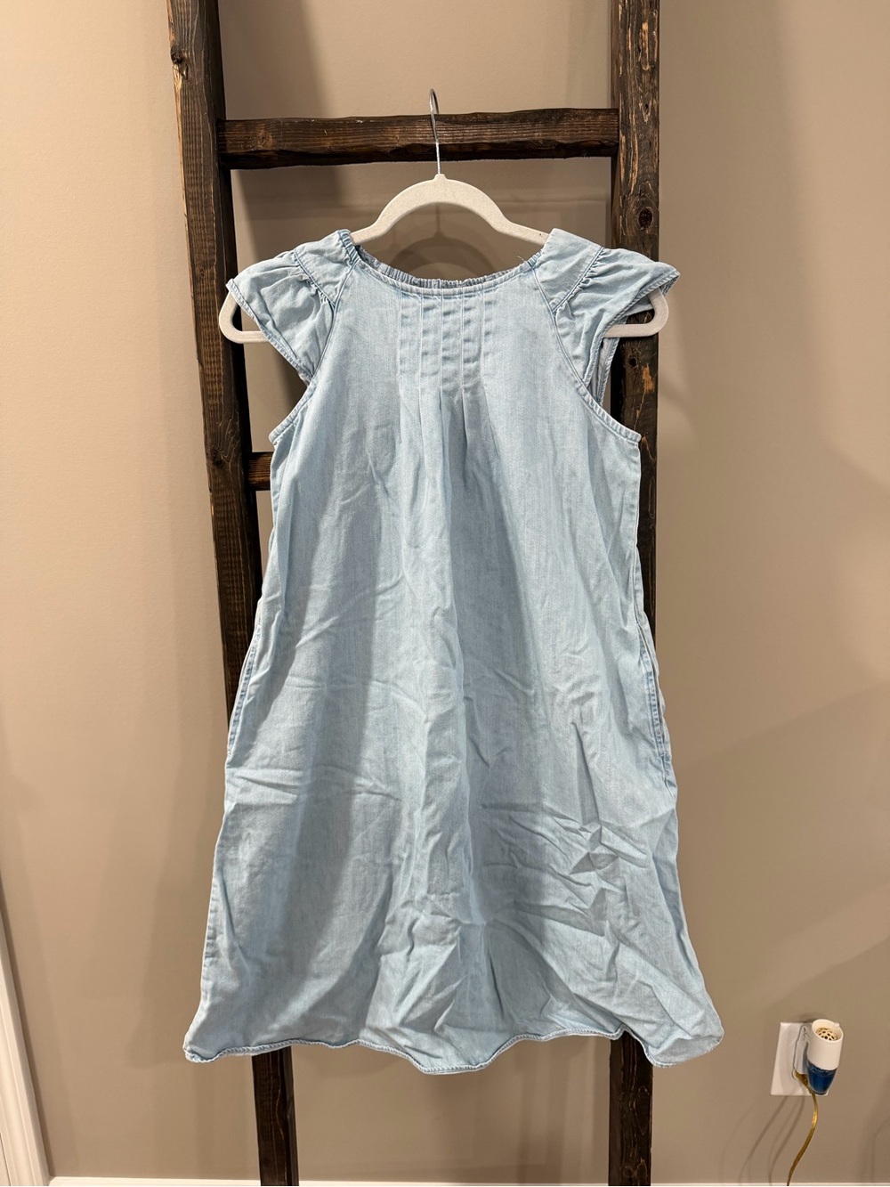 Uniqlo Denim Ruffle Sleeve Dress
